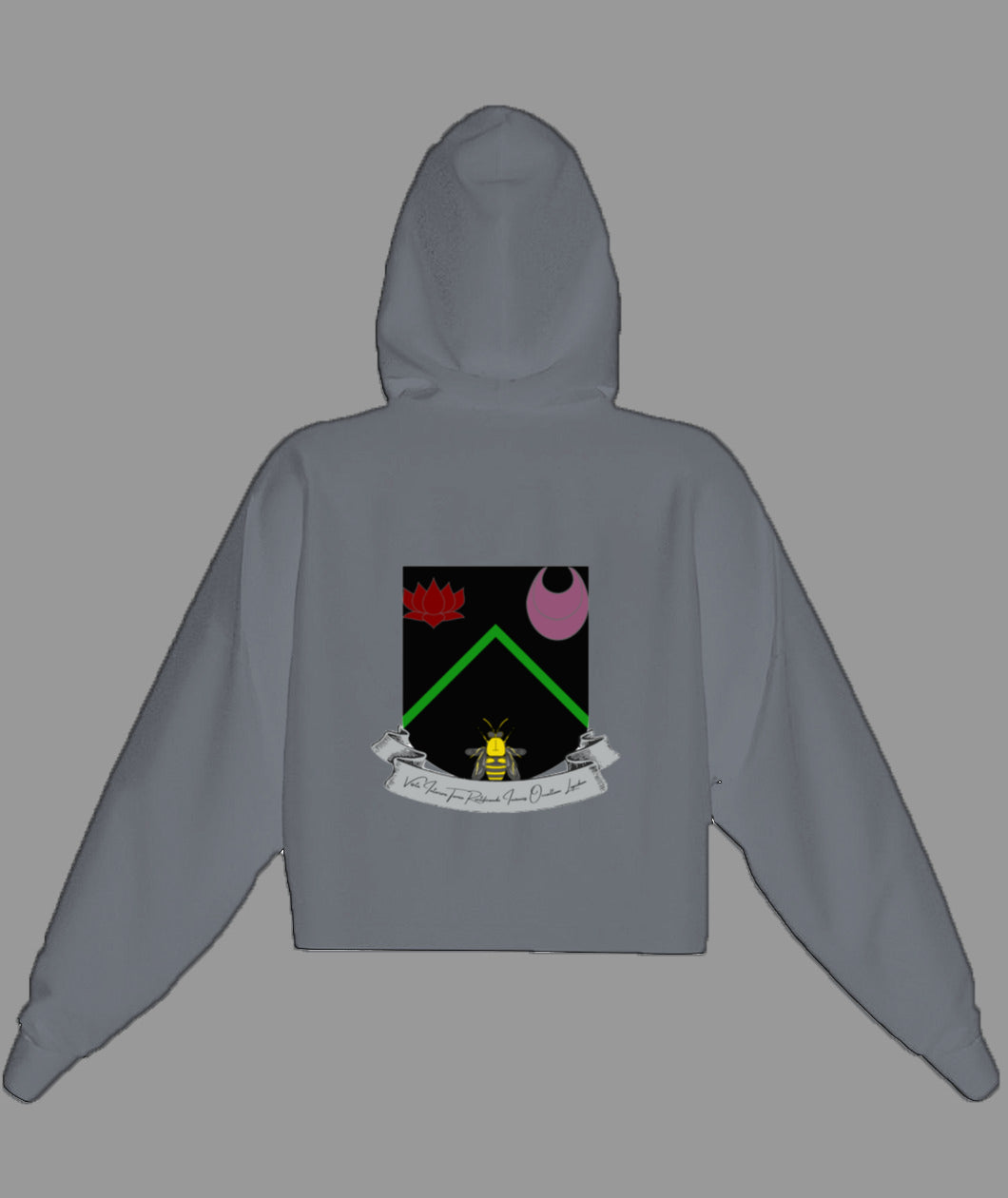Vitriol Scroll Shield Fleece Cropped Hoodie
