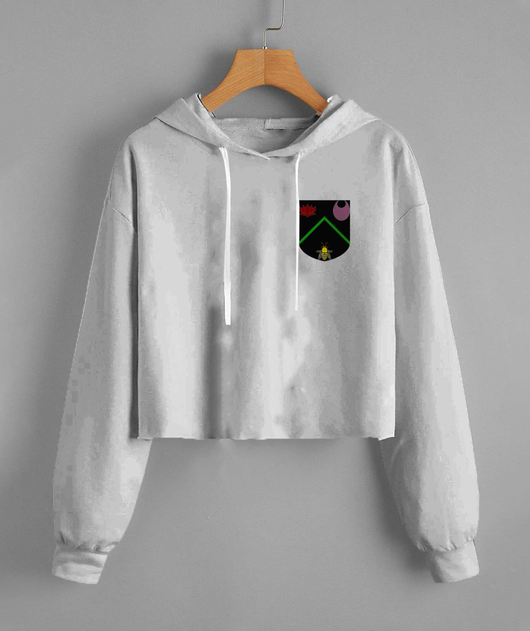 Vitriol Scroll Shield Fleece Cropped Hoodie