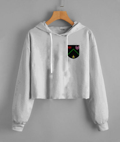 Vitriol Scroll Shield Fleece Cropped Hoodie