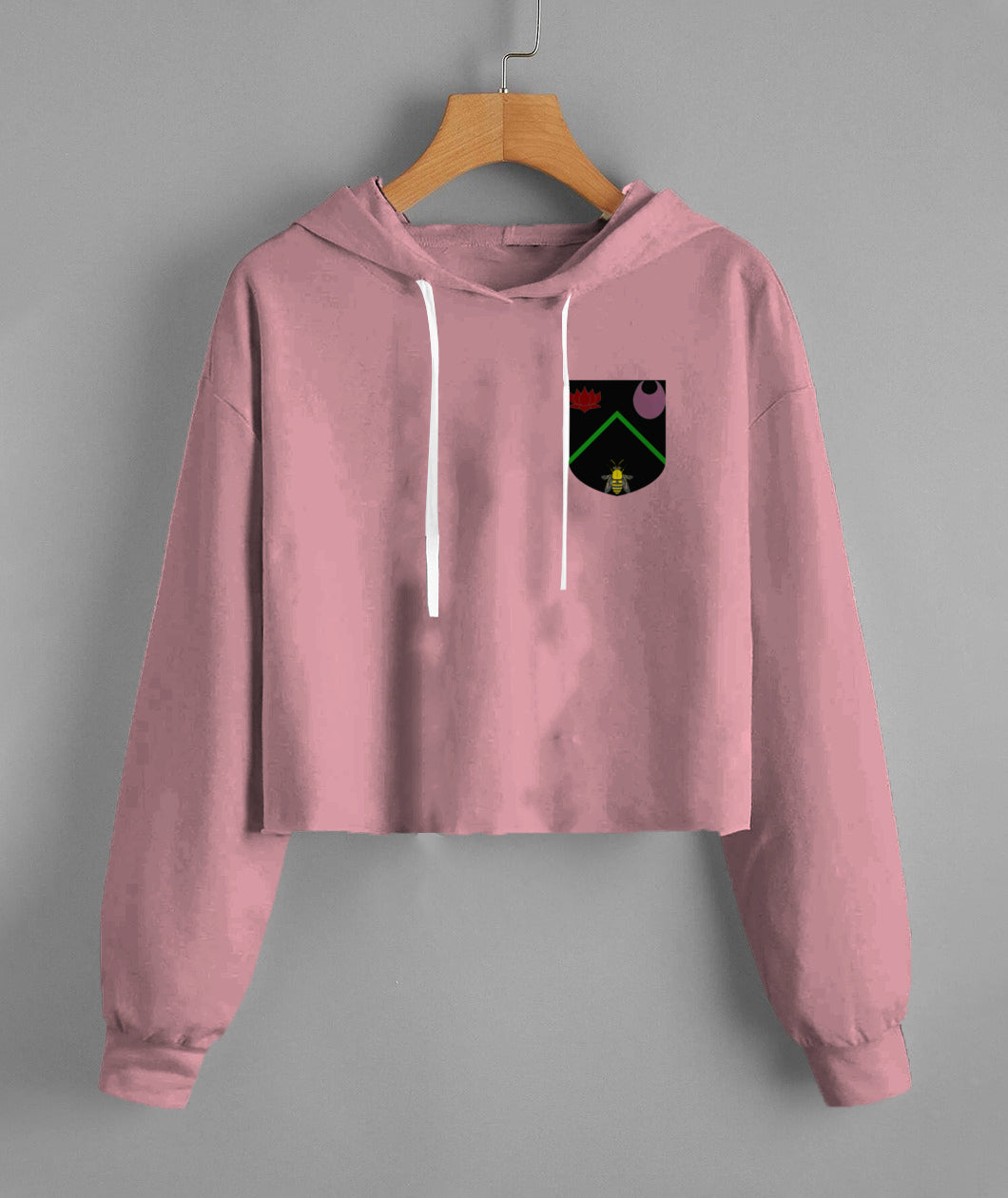 Vitriol Scroll Shield Fleece Cropped Hoodie