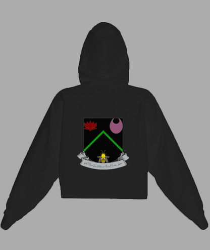 Vitriol Scroll Shield Fleece Cropped Hoodie