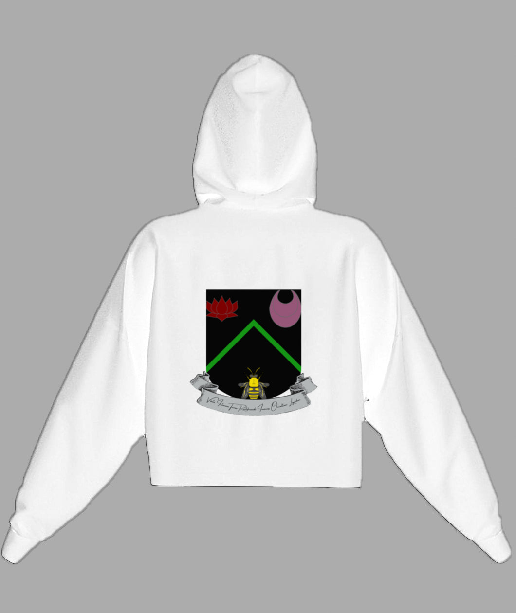 Vitriol Scroll Shield Fleece Cropped Hoodie