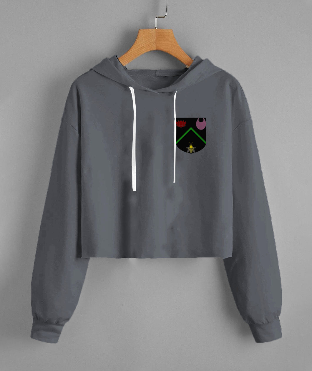 Vitriol Scroll Shield Fleece Cropped Hoodie